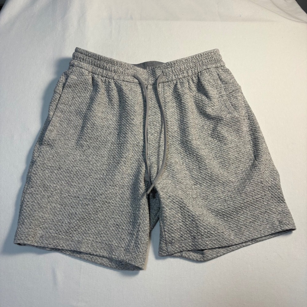 Lululemon, At Ease Shorts, M, Grey, Textured Knit Gym Workout, MSRP $78
